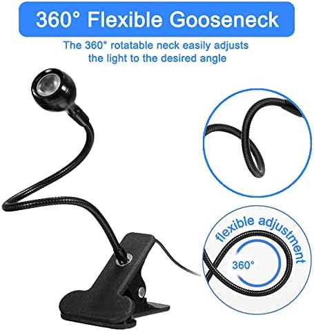 3W UV LED Desk Light,Flexible Gooseneck and Clamp Mini Desk Light
