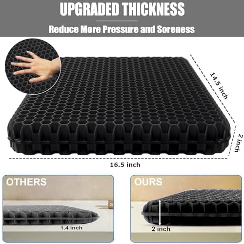 2" Extra Thick Gel Seat Cushion for Long Sitting Pressure Relief