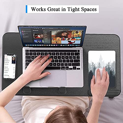 Small Mouse Pad, Mini Mouse Pad 6 x 8 in, Thick Rubber Waterproof Mouse Mat, Cute Mousepad for Women Men Kids Wireless Mouse Mini Laptops Keyboard Tray Home Office Travel, Black White Forest