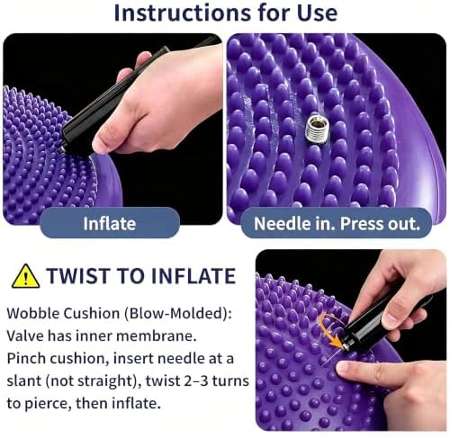 Wobble Cushion Balance Disc, Extra Thick Sensory Pad for Kids & Adults, Flexible Seating Core Strength Trainer for Posture Correction, Desk, Yoga & Stability Workout with Pump