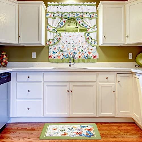 PowerSellerUSA Printed Anti Fatigue Mat, Non Slip Printed Textured Comfort Standing Floor Mats for Living, Dining Room, Bedroom, Kitchen, Office, Work (18x30 in., Cute Butterflies)
