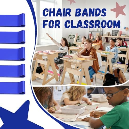 16 Pack Chair Bands for Kids with Fidgety Feet, ADHD Tools for Kids, Improve Focus & Reduce Restlessness, Chair Bands for Sensory ADHD ADD Autism - Classroom & Home Must Haves (Blue)