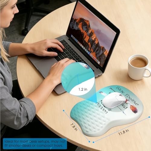MROCO Ergonomic Mouse Pad with Wrist Support, 11.8 x 7.8 in, Feather Arrow