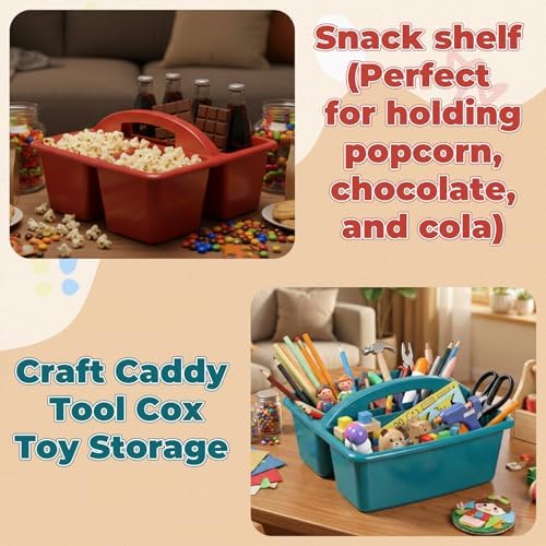 Kathfly 8 Pack Classroom Caddy Organizer with Handle Bulk, Deep Color