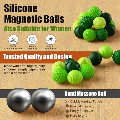 Magnetic Fidget Balls, 12-Pack Silicone Sensory Toys for Adults & Teens