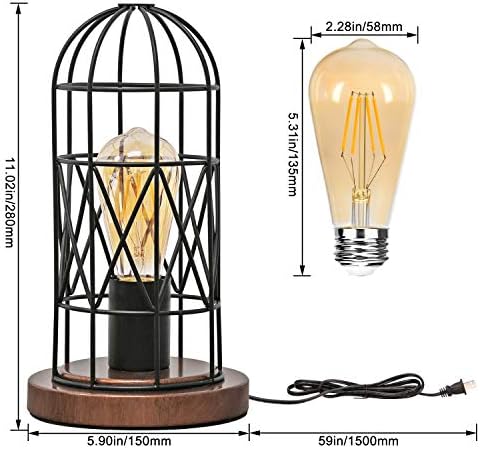 Touch Control Table Lamp, 3 Way Dimmable Lamp, Industrial Bedside Lamp