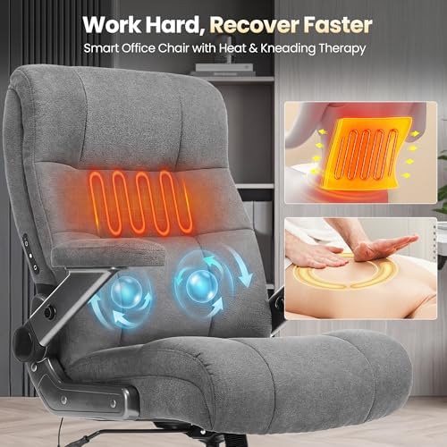 Big and Tall Office Chair with Kneading Massage, Comfy and Heavy Duty