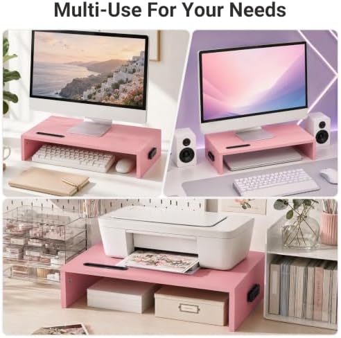BONTEC Monitor Stand Riser with Cellphone Holder & Cable Management
