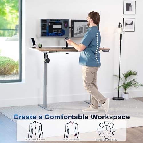 VIVO Reclaimed Wood 60 x 24 in Standing Desk, DESK-KIT-1G6P