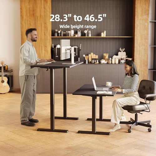INNOVAR Electric Height Adjustable Standing Desk, 63x24 Inch, Deep Black