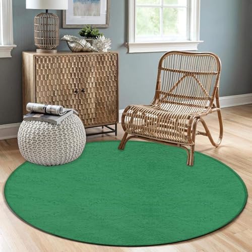 Machine Washable Modern Round Area Rug, Room Sofa Yoga Soft Round Carpet, Home Decor Non Slip Kitchen Office Circle Rug Green, 60inch