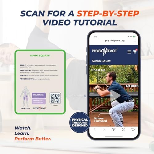 100 Bodyweight Exercise Cards – Illustrated Home Workout Flash Card Deck Designed by a Physical Therapist for Strength Training with No Equipment for Men and Women