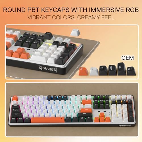 Redragon K689 PRO Wireless 108-Key Gasket RGB Gaming Keyboard, 4 Hotkeys