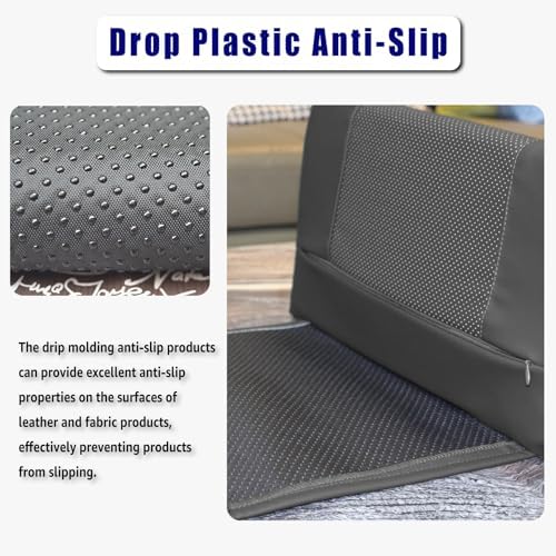 Non-Slip Memory Foam Neck Pillow for Recliner,Breathable Perforated Leather Adjustable Recliner Pillow for Pain Relief in Home, Office and Travel (Dark Gray)