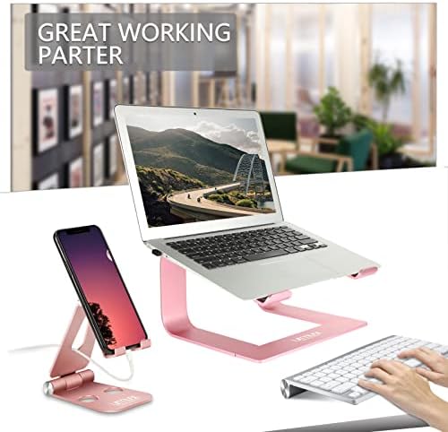 Urmust Laptop Stand for Desk, Pink, Up to 15.6" Laptop