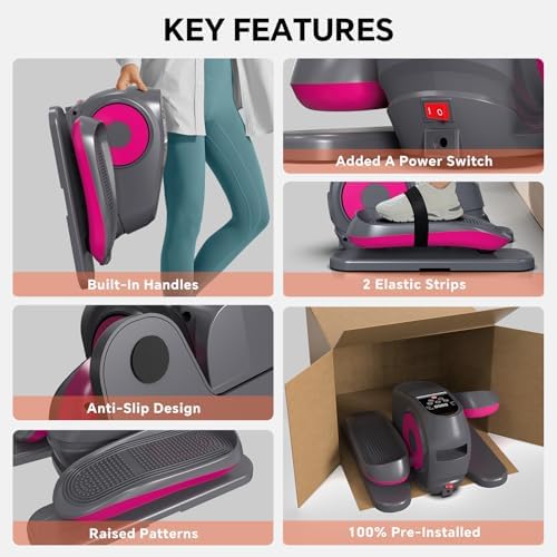 Under Desk Elliptical Machine, 16-Speed Electric Elliptical Leg Exerciser as Seen on TV for Seniors, Quiet Portable Seated Pedal Exerciser for Home Office with Auto & Manual Modes, and Remote Control