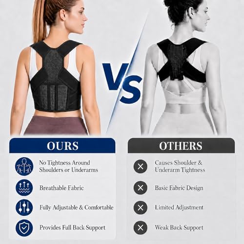 Lightweight Posture Corrector with Upper Back Brace for Women & Men