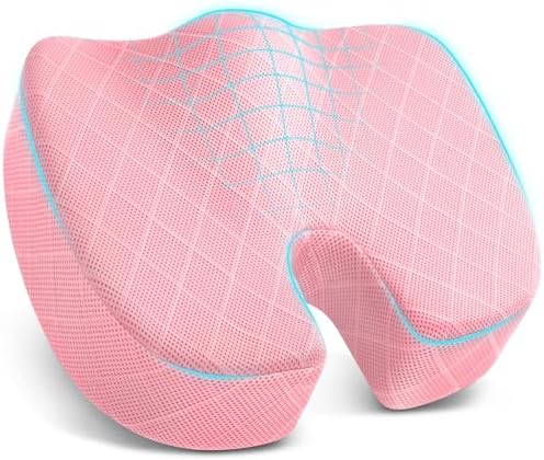TushGuard Seat Cushion, Memory Foam Office Chair Cushion - Pink, XXX-Large