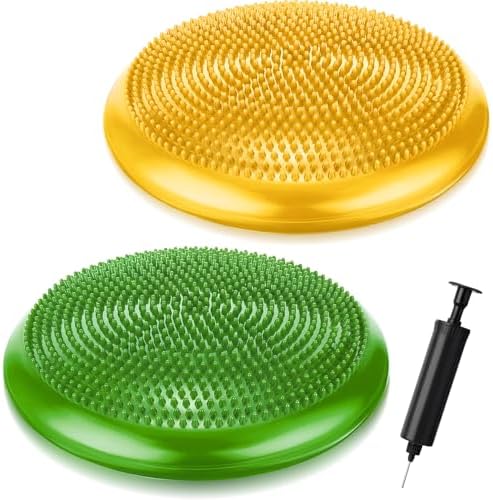 Outus 2 Pcs Balance Disc Kids Inflated Wobble Cushion