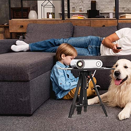 Vamvo Projector Mount, Portable Adjustable Projector Stand, Aluminum Tripod Mounts, Floor Stands Holder, Laptop Mounts, DJ Equipment Holder Mount, Suitable for Home Theater or Stage (Black)