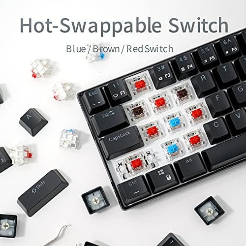 RK ROYAL KLUDGE RK61 Wireless Mechanical Keyboard, 60% Percent RGB, Black