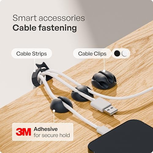 PAMO Cable Management Under Desk, Set of 3 - White