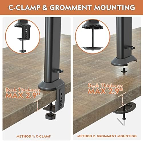 HEMUDU Single Desk Monitor Arm Mount Stand Fit for 13 inch to 32 inch Flat Curved Computer Screen with Swivel, Height Adjustable, Rotation,Holds up to 77lbs, Black