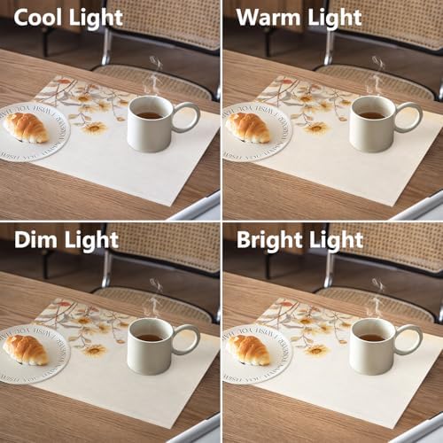 Soft Sunflowers Linen Placemats, Gentle Breeze in Field Table Mats for Table Washable Heat Insulation Thick Dining Mat, Indoor/Outdoor 12X18 in 4 Pcs