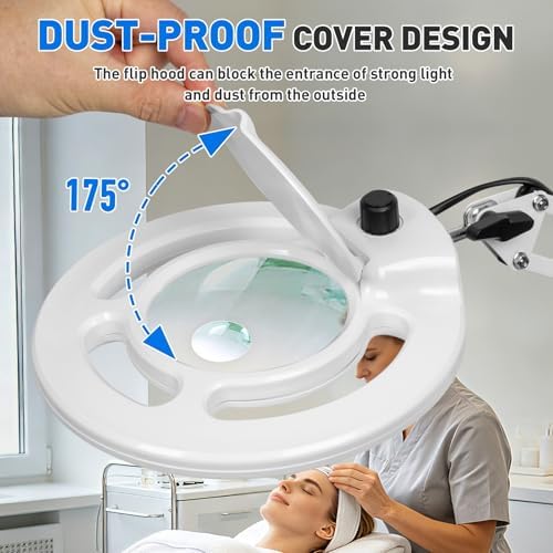 KIRKAS Magnifying Glass with Light, 2,200 Lumens Magnifying Lamp 12X 30X