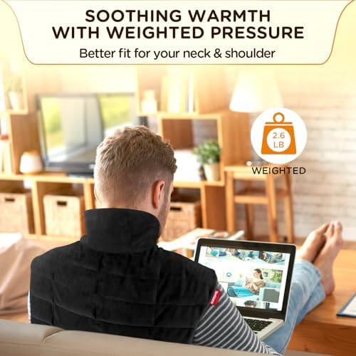 Comfytemp Heating Pad for Neck Shoulders Back, 2.6 Ib Weighted Heating Pad