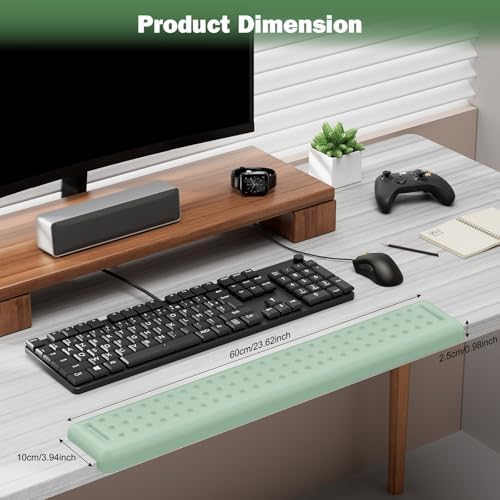 Leolee L-Shaped Desk Long Wrist Rest Elbow 60CM, Pale Green Arm Rest Desk