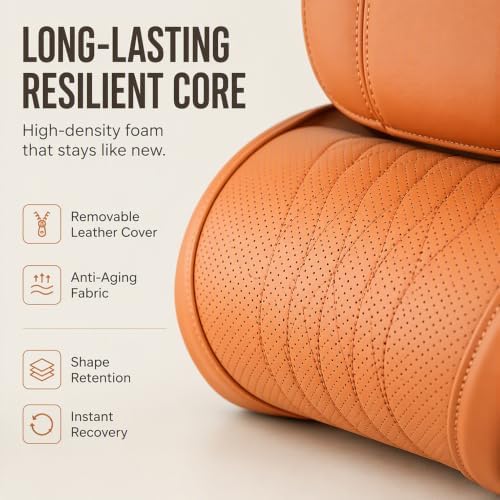 Universal Memory Foam Car Headrest Neck Pillow, Brown