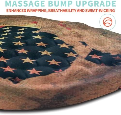 Ergonomic Mouse Pad Wrist Support with Memory Foam Massage Bulge, Carpal Tunnel Pain Relief Mousepad Wrist Rest for Mouse(12x8 inch, USA Flag Map)