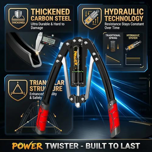 Arm Exercise Equipment Chest Workout - 10 Gears 22-440lb Hydraulic Power