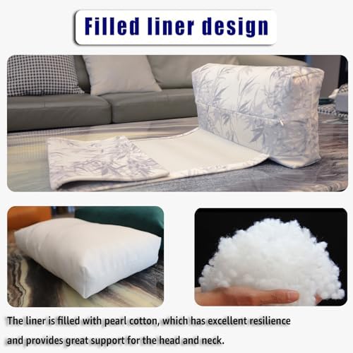 Velvet Recliner Headrest Pillow, Non-Slip Neck Support, Leaves