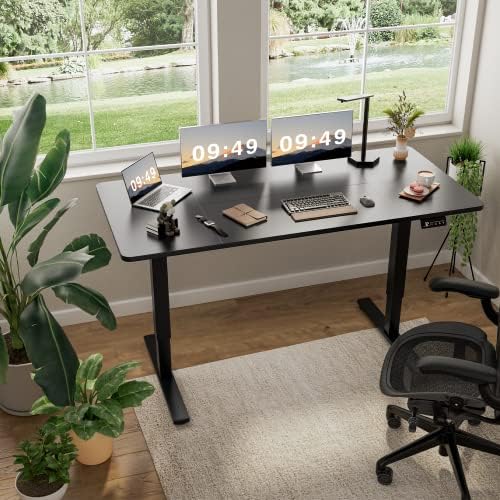 Furmax 63 Inches Electric Height Adjustable Standing Desk Home Office Desk