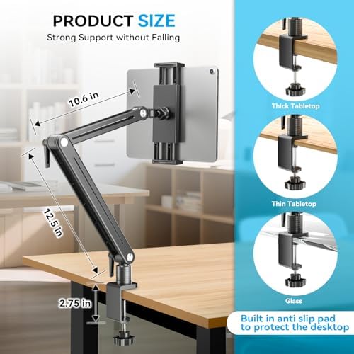 Jakeko 15.6" Portable Monitor Stand Tablet Arm Mount Holder Built-in Wrench