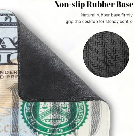 Large Mouse Pad Money 100 Dollar Bill Non-Slip Rubber Long Gaming Desk Mat Big Computer Keyboard Mousepad Waterproof Protector Wristing Pad for Gaming Office Home Decorative 31.5 X 11.8 Inch