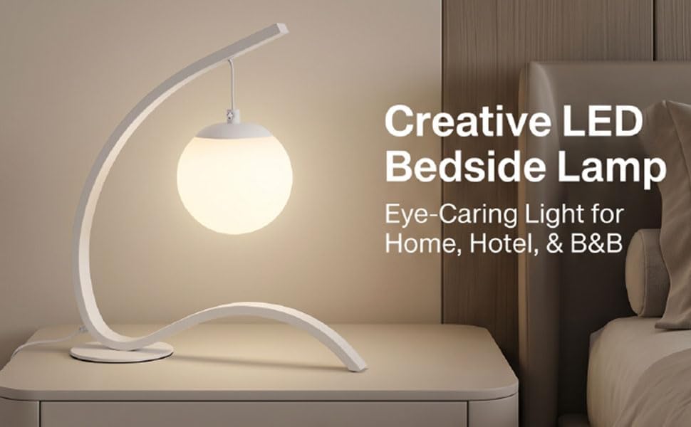 10.8x13.6in LED Bedside Lamp for Home Residents Reading Studying Working,Anti Glare Eye Caring Light Reduces Visual Fatigue,3 Brightness Levels 3 Color Temperatures (White)