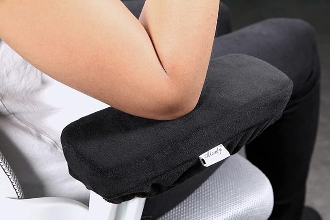 Aloudy Arm Rest Pillow, 2021 New Size 11” Office Chair Armrest Cover Pads, Comfy Desk Chair Cushions for Elbows and Forearms(Large, Set of 2)