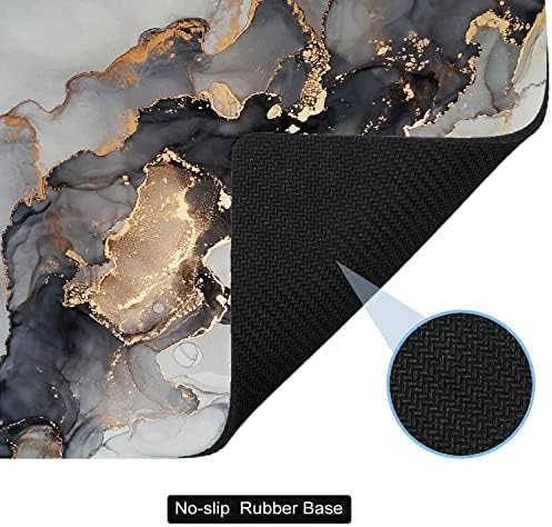 Small Mouse Pad Cute, Mini Mouse Pads for Wireless Mouse and Laptop, Travel Mousepads with Designs - Aesthetic Black and Gold Marble, Portable Mousepad 5.5 x 7 in, Desk Decor for Women