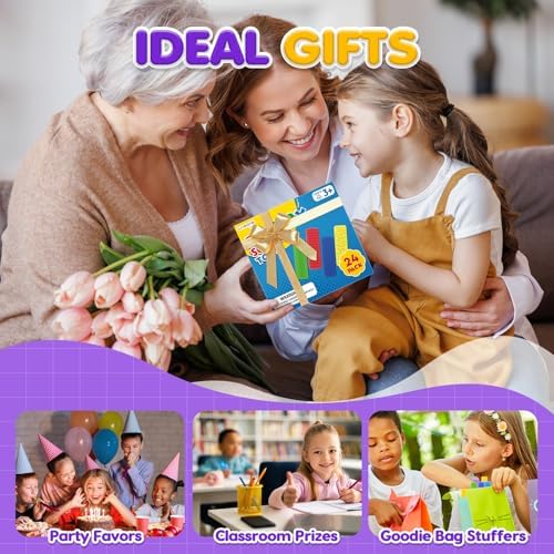 Sensory Fidget Toys Kids Adults: 24 Pack Textured Suction Toys for Autism
