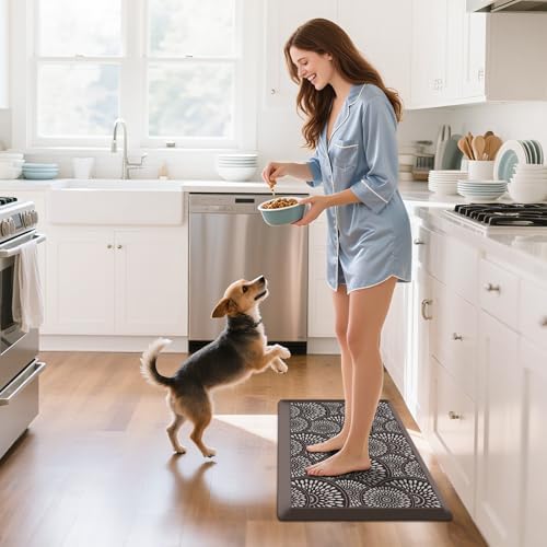Mattitude 4/5 Inch Kitchen Mat, 17.3x28in Heavy Duty Ergonomic Comfort Foam Standing Desk Mat, Waterproof Non-Slip Standing Mats and Rugs for Kitchen, Office, Chocolate