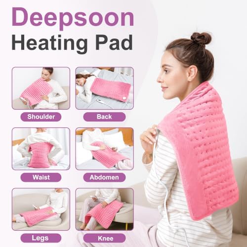 Heating Pad,Electric Heating Pads,Heating Pad for Back,Pink,24x20 Inch