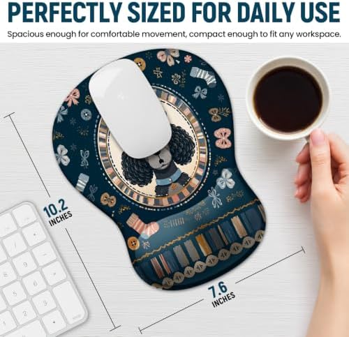Ergonomic Mouse Pad with Wrist Rest, Gel Wrist Support, Poodle