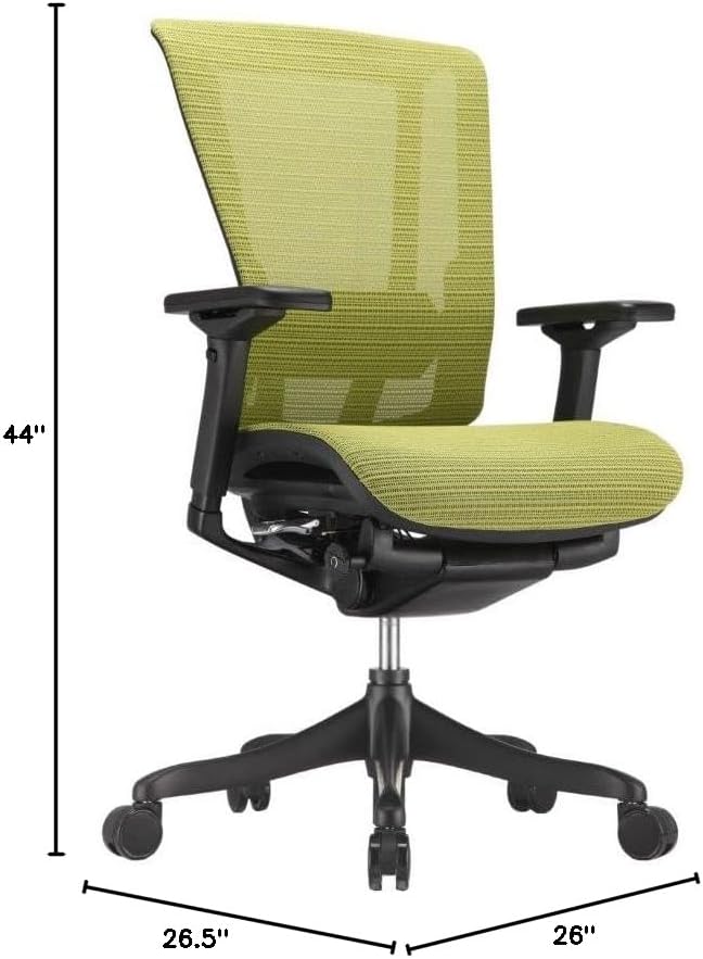 Raynor Nefil Elite Smart Motion Mesh Office Chair - Green - Modern Style - Mesh Back - Adjustable Arm - Ergonomic - Metal Frame - 44" Seat Height, 26" Seat Depth