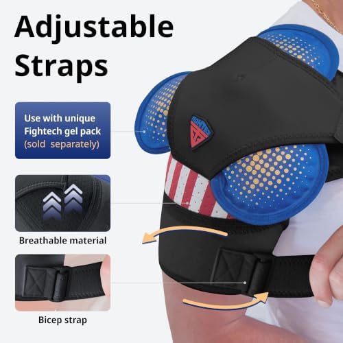 FIGHTECH Shoulder Brace for Men and Women | Compression Support for Torn Rotator Cuff and Other Shoulder Injuries | Left or Right Arm (USA, Large/X-Large)