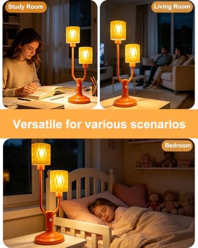 Lightdot Mid Century Modern Orange Table Lamp Vintage Lamp Gift Dimmable