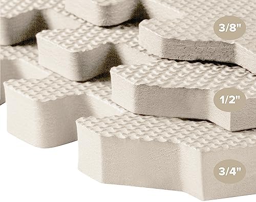 We Sell Mats 3/8" Thick Multipurpose EVA Foam Exercise Floor Mat, Interlocking Tiles, Anti-Fatigue for Home or Gym