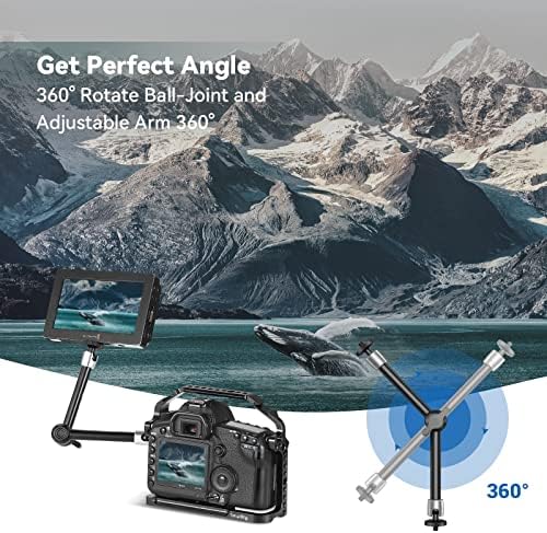 SmallRig 9.8 inch Adjustable Articulating Magic Arm with Both 1/4" Thread Screw for LCD Monitor/LED Lights - 2066B